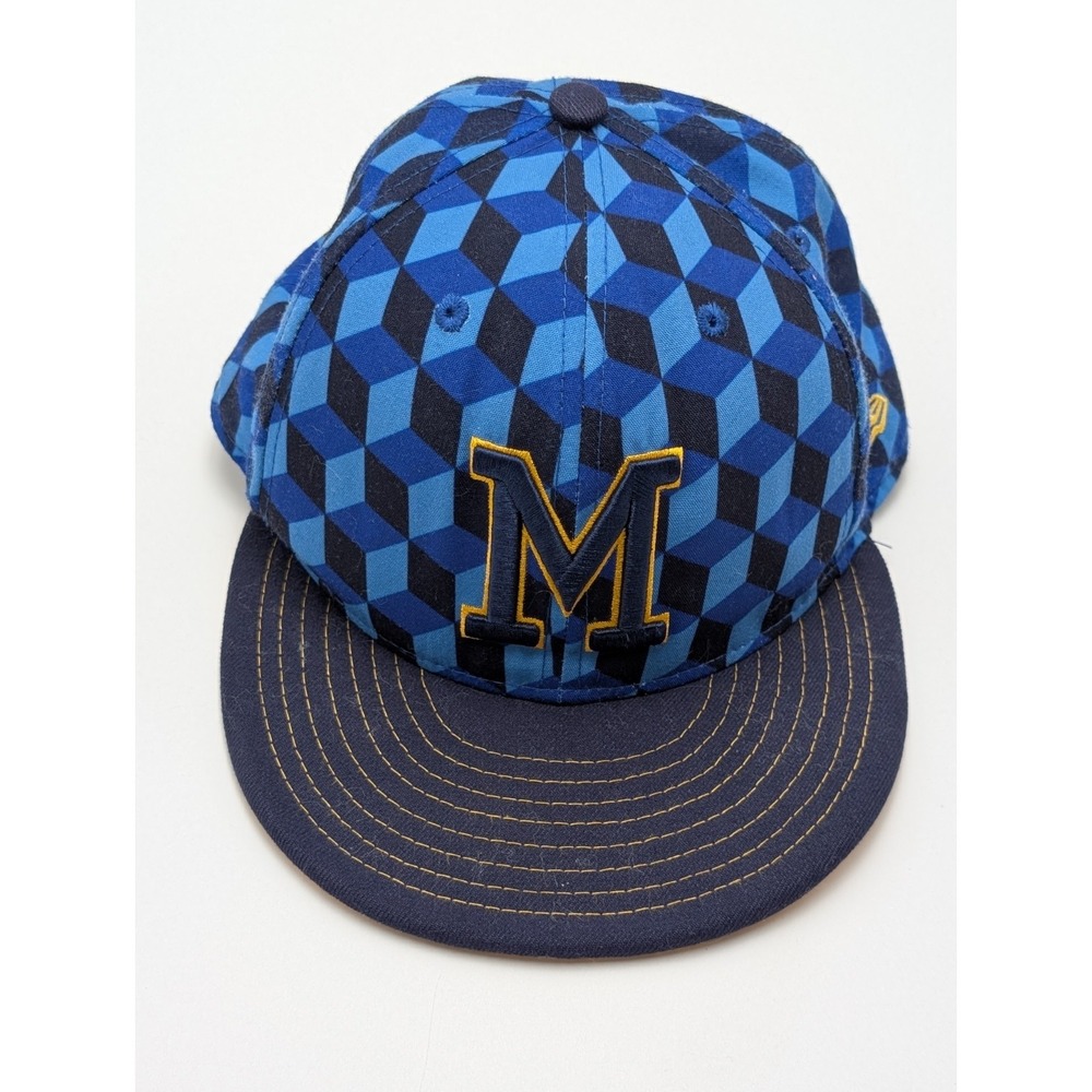 MILWAUKEE BREWERS MLB 59FIFTY NEW ERA 7 3/8 FITTED BLUE Geometric